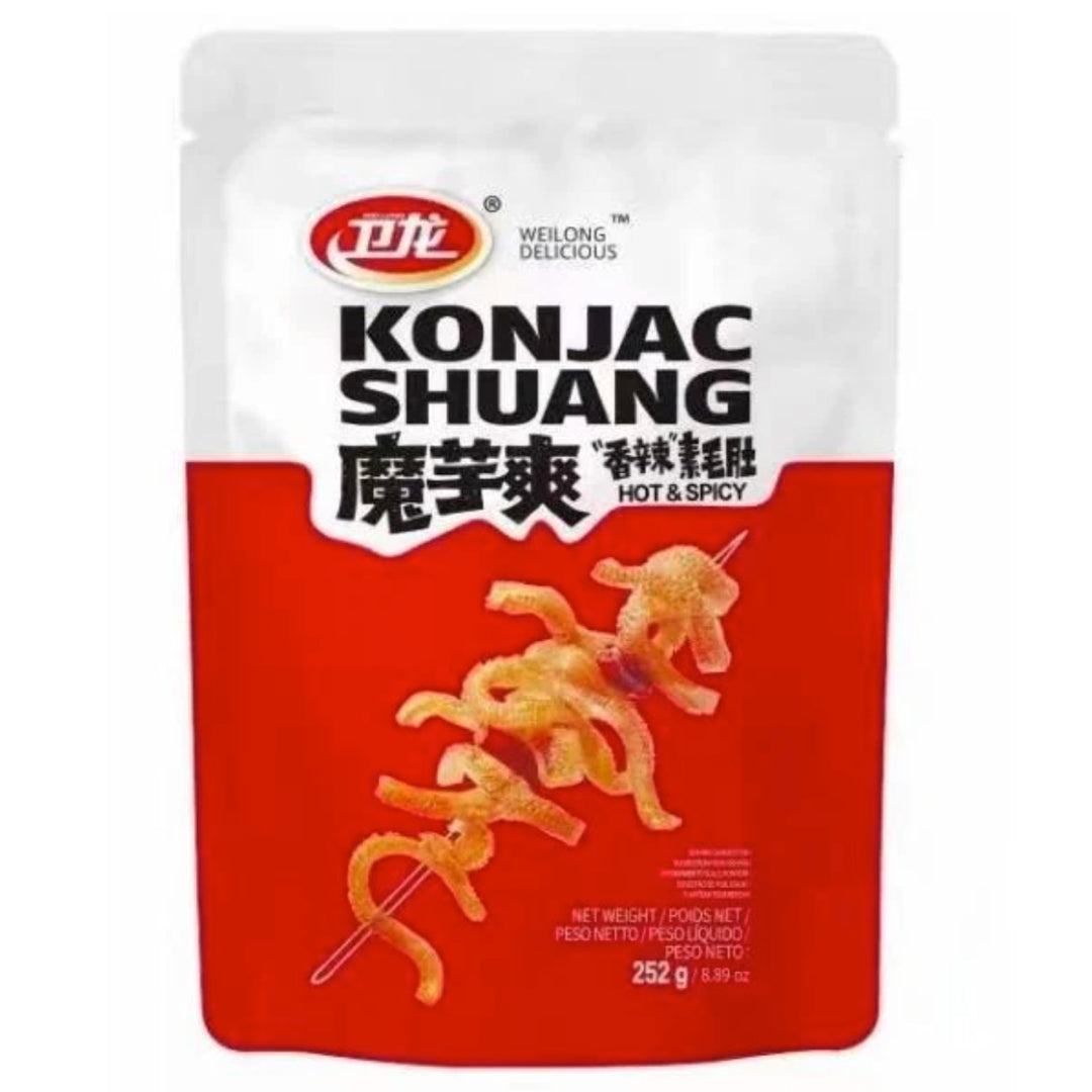 Weilong Konjac Shuang Konjac Snack - Roasted Spicy, 252g (28pcs)