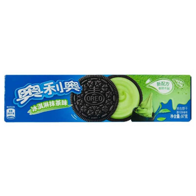 Oreo Green Tea, biscotti al cioccolato ripieni di crema al tè verde da 97g
