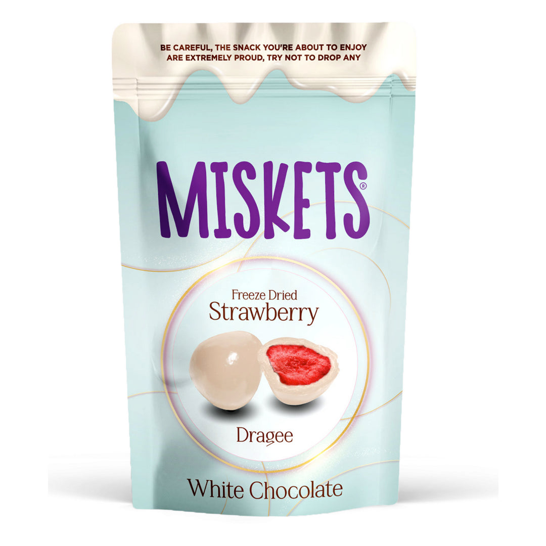 Miskets White Chocolate Coated Freeze Dried Strawberry 80g